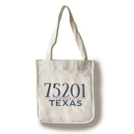 Dallas, Texas - 75201 Zip Code (Blue) - Lantern Press Artwork (100% Cotton Tote Bag -