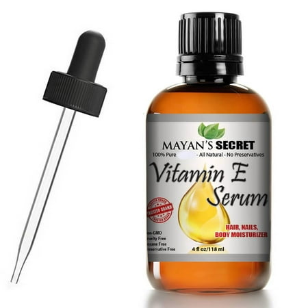 Vitamin E Serum Mayan's Secret All Natural Face, Dry Skin & Body Moisturizer Treatment, Hair & Nail Growth Oil, Pure Makeup Remover, Acne Cleansing Oil Large 4 (Best Makeup For Dry Skin With Large Pores)