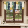 thumbnail image 6 of Green Yellow Blue Abstract Curtain Valances for Windows, Kitchen Valance Window Treatments Panel 2 Pack, Modern Abstract Art Color Rod Pocket Short Curtains for Bathroom Bedroom 54 x 18 Inch, 6 of 8