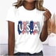 thumbnail image 1 of Camisetas Fiudx para Mujer Top de Manga Corta Cuello Redondo Estampado Día de La Independencia Verano, 1 of 3