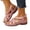 Pink, variant on Women's Strappy Wedge Sandals Open Toe Leather Non Slip Summer Dressy Shoes Adjustable Sling Back Walking Sandal Gold Size 7