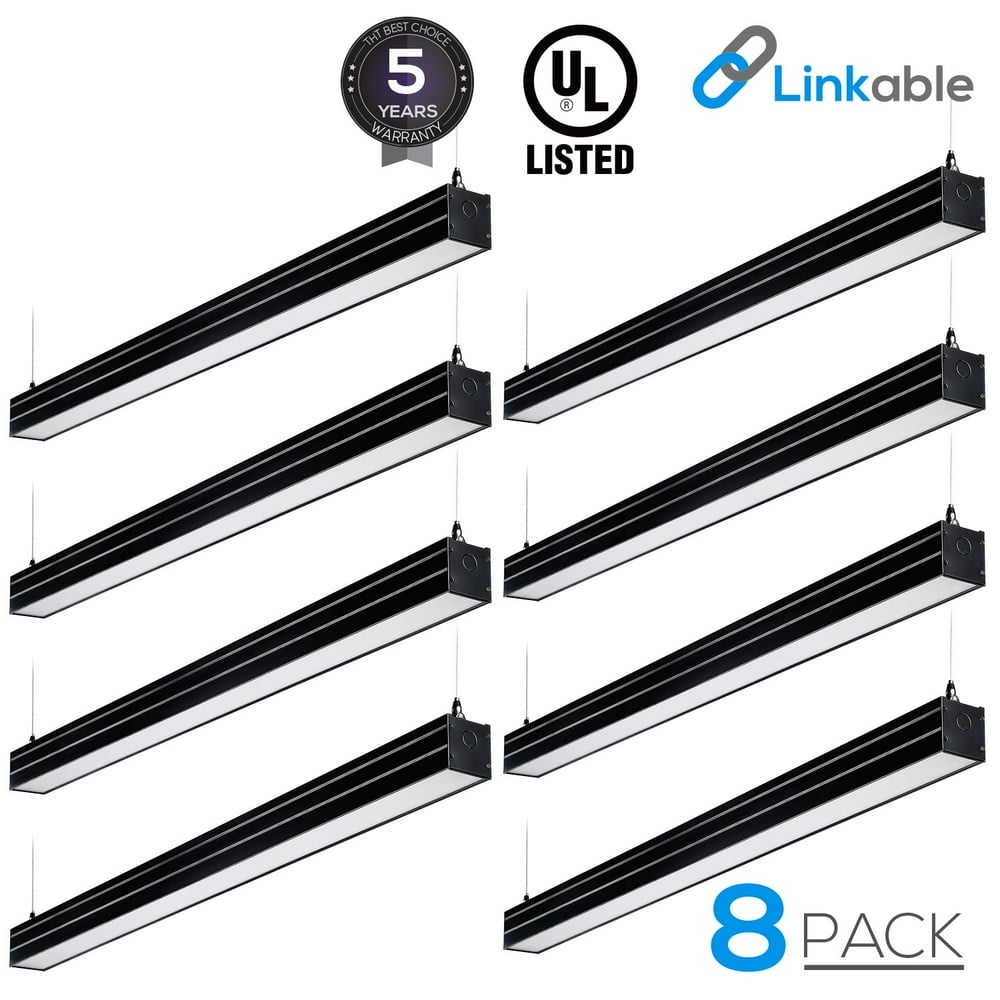 LEONLITE 8 Pack 4ft 40W Dimmable LED Linkable Linear Shop Light