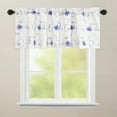 thumbnail image 2 of Floral Embroidered Kitchen Valances for Windows Linen Valances for Living Room Rod Pocket Valance Curtains for Small Windows, (54 x 18 Inches, Blue Floral, One Panel), 2 of 5