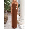 thumbnail image 5 of PRETTYGARDEN Womens Summer Outfits 2 Piece Sets Casual Ribbed Knit Crop Tube Top Wide Leg Pants Spring Matching Lounge Set, 5 of 8