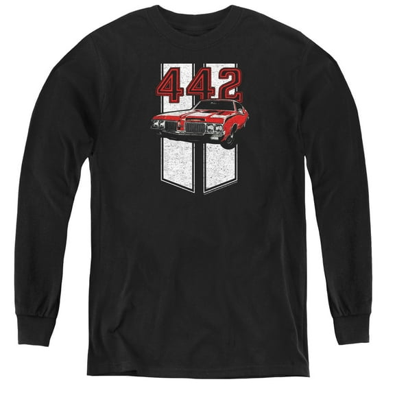 Oldsmobile 442 Youth Long Sleeve T-Shirt Tee Black