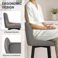 thumbnail image 4 of MultiHaven 26" Swivel Bar Stools Set of 3,Square Back&Metal Legs,Fabric Counter Height Chairs for Kitchen Island,Bar,Cafe-Mid Grey, 4 of 10