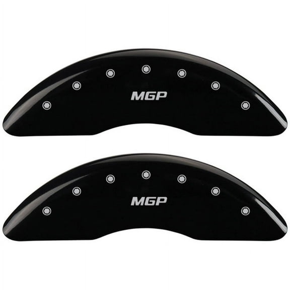 MGP 4 Caliper Covers Engraved Front & Rear MGP Black finish silver ch Fits select: 2015-2020 FORD MUSTANG GT