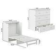 thumbnail image 3 of Pemberly Row Lit Escamotable Moderne en Bois Massif Simple TG avec Matelas, Blanc, 3 of 12
