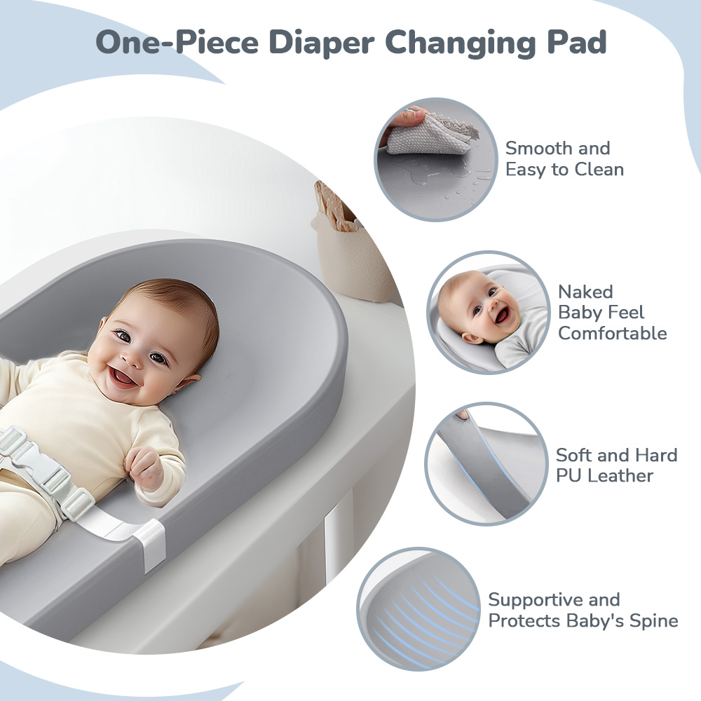 Caveen Lightweight Portable Baby Changing Pad, Gray photo 8
