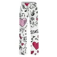 thumbnail image 6 of Women's Fashion Loose Casual Printed Casual Pants, Valentine's Day Pattern Lounge Pants, Comfort Sleepwear,White,L, 6 of 7