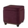 thumbnail image 3 of Better Homes & Gardens Ambrose Storage Ottoman, Linen Merlot, 3 of 6