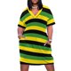 thumbnail image 1 of Vestido holgado con bolsillos y rayas de la bandera de Jamaica, vestidos de fiesta para mujer, vestidos de mujer, ropa de verano para mujer, 1 of 7