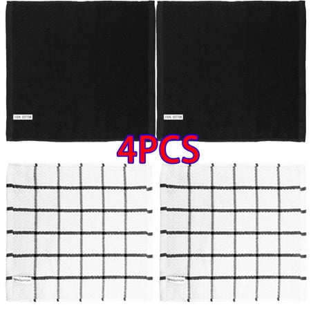 

Skycarper 4PCS 100% Cotton Kitchen Towels 12 x 12 Super Soft and Absorbent Quick Dry Kitchen Rag