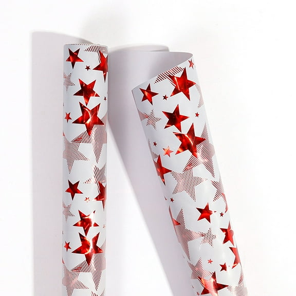 Nvzi Christmas wrapping paper -2 rolls of premium gift wrapping paper, 17 × 118 inches classic holiday design gift wrapping roll, holiday gift and party gift packaging, red stars