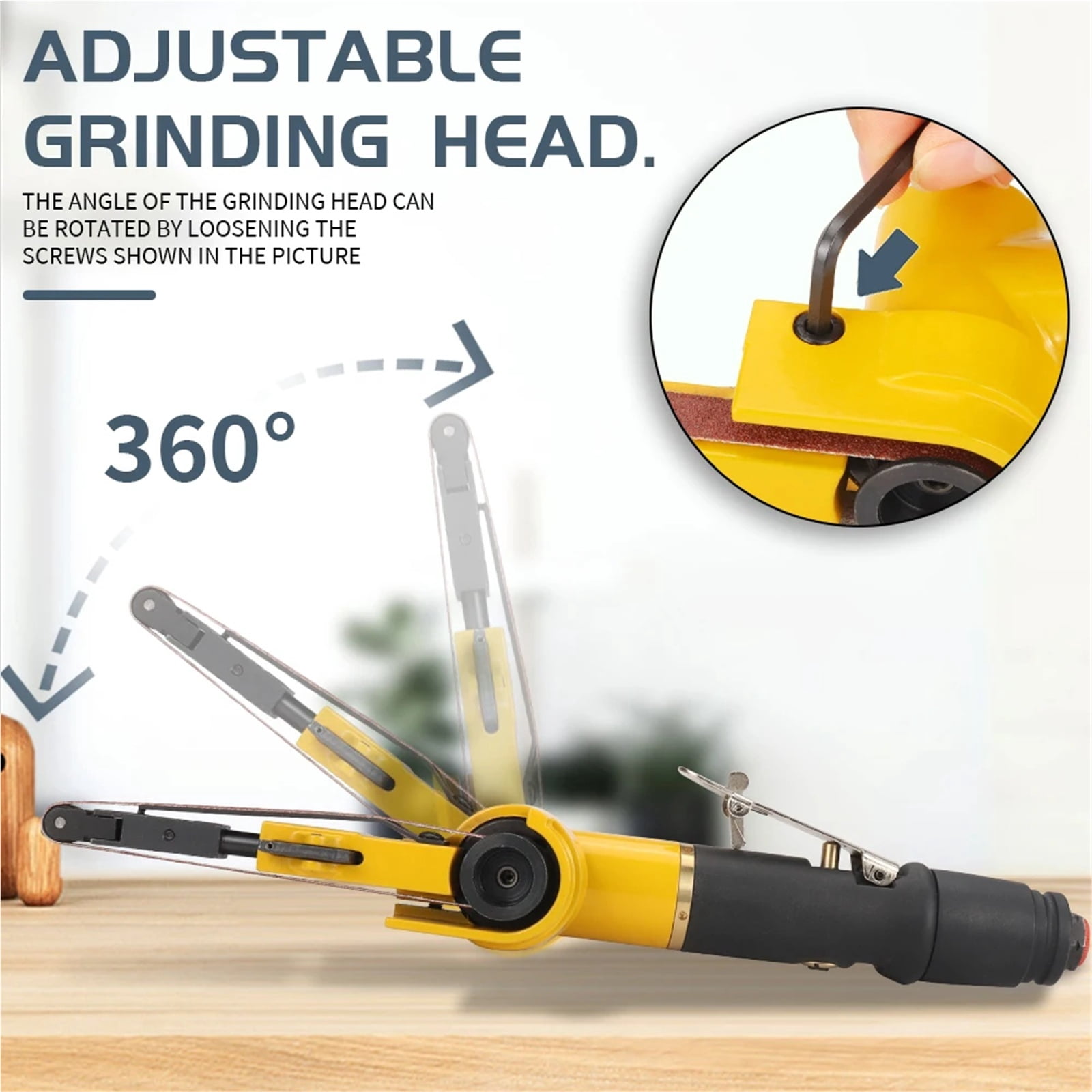 Air Belt Sander Air Compressor Angle Grinder Adjustable Pneumatic Grinding Machine - Multi-Purpose Tool