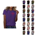 thumbnail image 1 of T-shirts de la Saint-Valentin pour Femmes 2026 Mode Manches Courtes Col Rond Cœur Graphique, 1 of 4