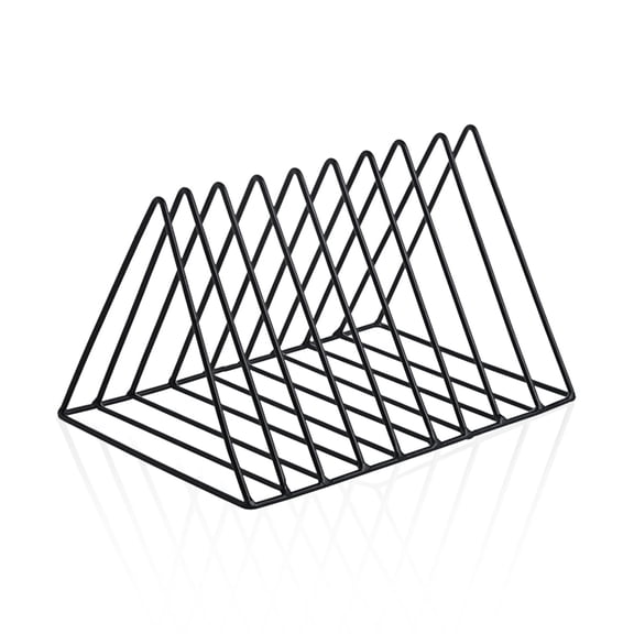 Vinyl Record Storage Holder File Magazine Holder 9 Slot Metal Vinyl Record Stand Book Newspaper Holder for Home Office 1 Pack