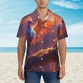 thumbnail image 2 of Sigee Fantasy Bird Illustration for Men’s Casual Beach Summer Shirts Funky Hawaiian Shirt for Men Hawaiian Shirts,Large, 2 of 7