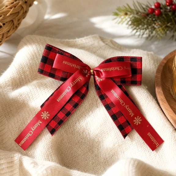 JHRGJIO Christmas Bow Decoration, Festive Accent for Tree Wreath Door Wall Display, Festive Party Styling Piece for Indoor Setup Decor Seasonal Elegant