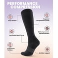 thumbnail image 5 of PULIOU Compression Socks 20-30 mmHg Knee High for Women & Men, 2 Pairs, Breathable, for Nurse, Running, Travel, Sports & Everyday Wear, Black, 5 of 9