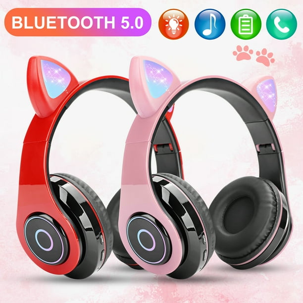 Bluetooth 5 0 Cat  Ear Headphones Foldable Kids Headphones 