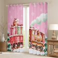 thumbnail image 2 of Manfei Girls Christmas Gifts Black Out Curtains,Retro Train Curtains Pack of 2 (42x63 Each),Chic Xmas Tree Bedroom Curtains For Kids,Breathable Home Decor, 2 of 6