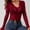 Red, variant on Women's Mesh Top Lace Sheer Mesh Blouse Transparent Shirt Black Women's Sheer Mesh Long Sleeve Lace Floral Pattern Stand Up Collar Transparent Long Sleeve Lightweight