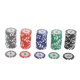 thumbnail image 2 of 100pcs Fichas de Póker Hugo Color Brillante de Diversión para Navidad 1 5 10 25 100 Fichas de póker del casino, 2 of 4