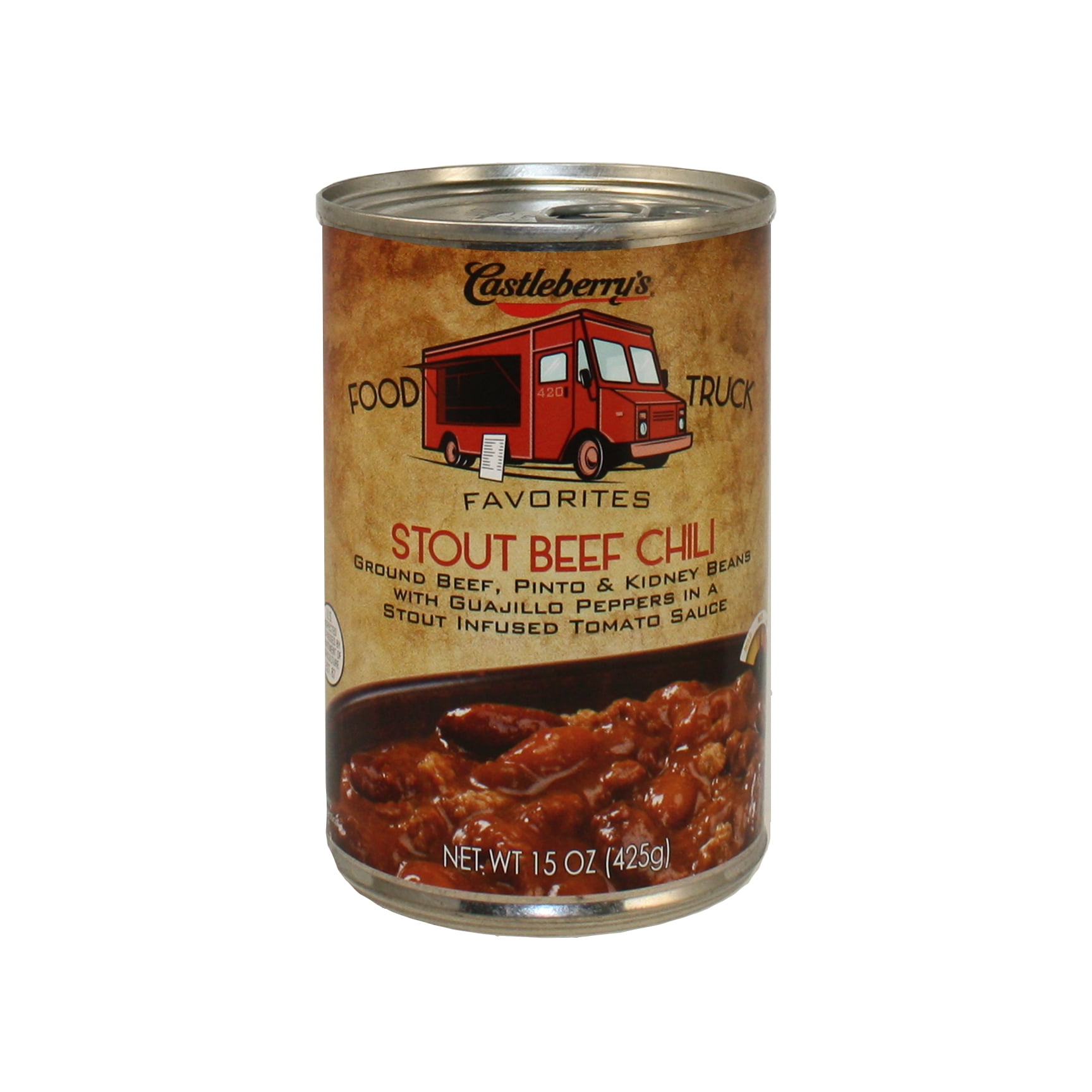 (2 pack) Castleberry's Food Truck Stout Beef Chili with Beans, 15 oz Can – Bold & Hearty Chili for Quick Meals