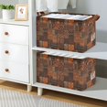 thumbnail image 2 of Yayeee Foldable Storage Basket for Shelves Set of 2 Waterproof Cloth Bins with Handles, Abstract Tribal Pattern, 2 of 7