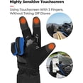 thumbnail image 2 of Guantes de moto para hombre, guantes de moto homologados para invierno, guantes de tres dedos, pantalla táctil, impermeables, protección ligera y cálida, bicicleta de montaña, exterior, 2 of 4