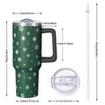 thumbnail image 2 of Green Christmas Snowflake Pattern Tumbler with Handle and Lid,40oz Double Wall Vacuum Insulated Tumbler,Cups Gift for Women and Men, 2 of 7