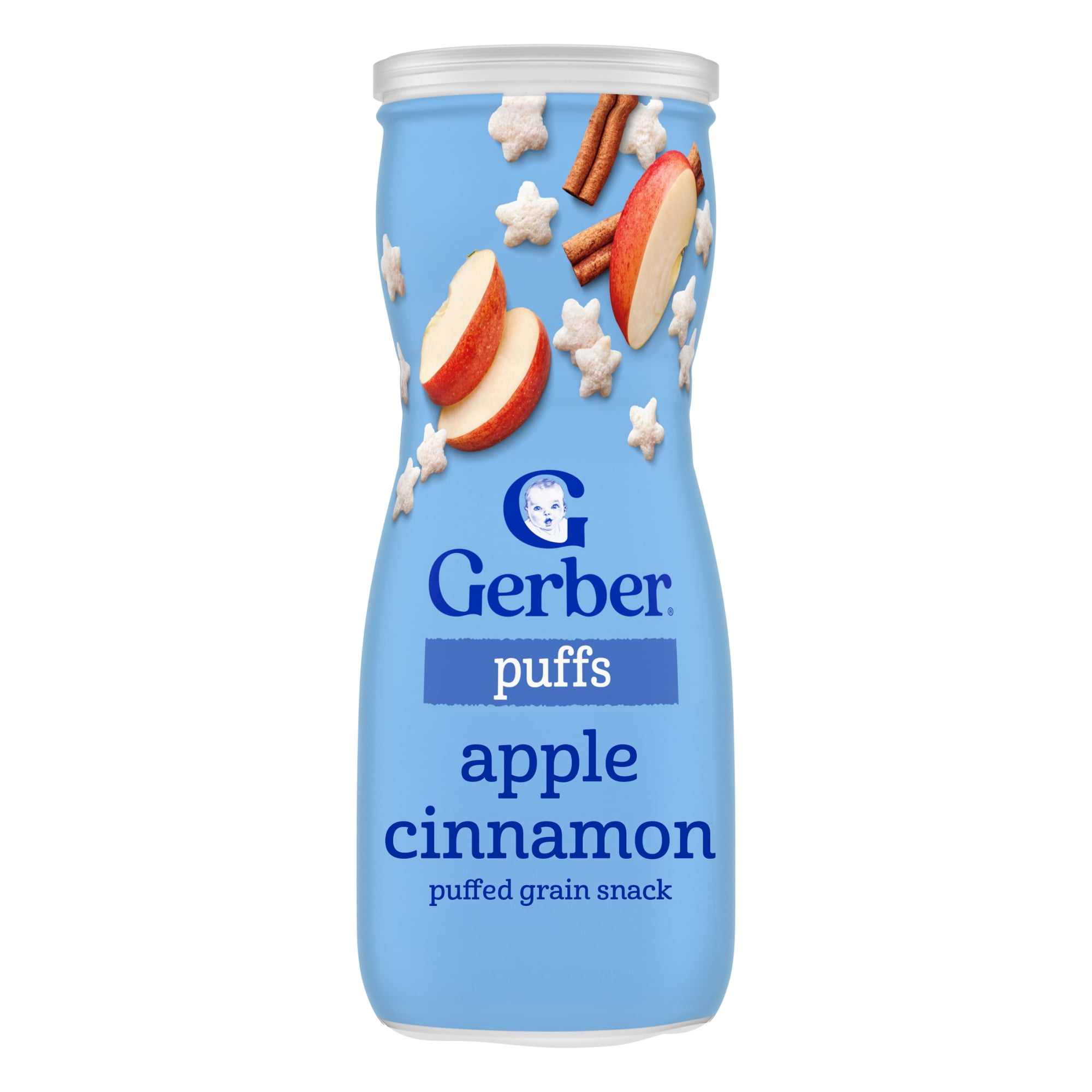 Gerber Snacks for Baby Grain & Grow Puffs, Apple Cinnamon, 1.48 oz Canister