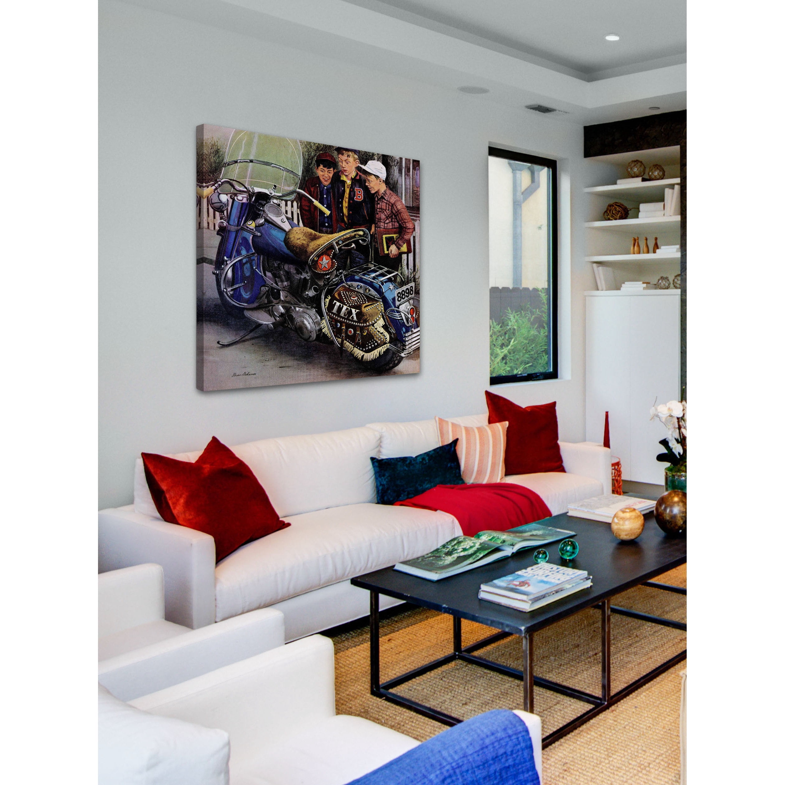 Marmont Hill "Tex's Motorcycle" by Stevan Dohanos Painting Print on Canvas
