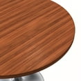 thumbnail image 6 of LeisureMod Verve 36" Round Dining Table, Mid-Century Modern MDF Top Dining Table with Silver Stainless Steel Pedestal Table Base for Kitchen and Dining Room, Cognac Brown, 6 of 10