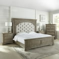 thumbnail image 6 of Steve Silver Company Highland Park King Wood Panel Bed with Button Tufted Cream Fabric Inset, 6 of 9