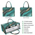 thumbnail image 2 of Large Capacity Tote Bag,Teal Gold Marble Wave Dot Pattern Handbag Fashion Luxury Tote Bag,15.7"x13"x 5.1" Inches,Laptop Compatible, 2 of 6