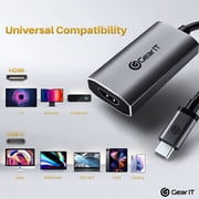 GearIT USB-C to HDMI 2.1 8K HDR Adapter, 8K@60Hz or 4K@120Hz DP Alt Mode, Type C Thunderbolt 3/4 Compatible for MacBook Pro 2020, iPad Pro 2020, Galaxy S20, and More