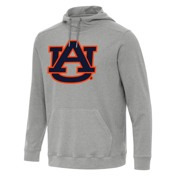 Men's Antigua Heather Gray Auburn Tigers Cloud Pullover Hoodie