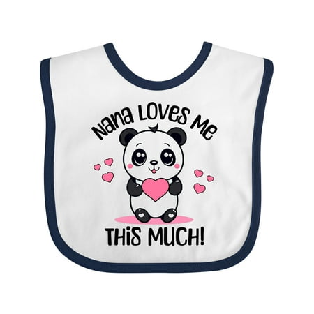 

Inktastic Nana Loves Me Panda for Girl Girls Baby Bib
