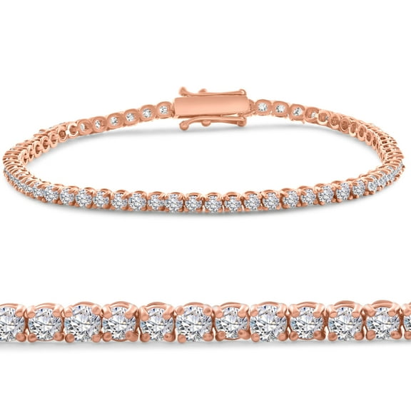 Pompeii 4 Ct Diamond Tennis Bracelet 14k White, Yellow, or Rose Gold Lab Grown 7"