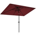 thumbnail image 1 of Outsunny Parasol de Patio Solaire avec DEL et Inclinaison, Parasol de Table, Rouge Vin, 1 of 10