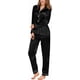 thumbnail image 1 of Conjunto de pijama para mujer, de manga larga, de satén de seda, con botones suaves, ropa de dormir para estar en casa, 1 of 5