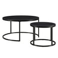 thumbnail image 2 of Evelyn&Zoe Watson Round Nested Coffee Table with MDF Top, Blackened Bronze/Black Grain, 2 of 5