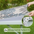 thumbnail image 6 of Stretch Fit Floral Pattern Square Table Cover Washable Fabric for Outdoor Patio Use and Indoor Dining Room Settings, 6 of 6