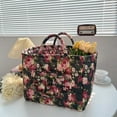 thumbnail image 1 of Decorative Floral Print Fabric Storage for Home Organization Portable Laundry Hamper with Handles, 1 of 3