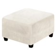 thumbnail image 1 of Square Covers Stretch Elastic Pouf Footstool Protect Single Seat Sofa Footstool Beige, 1 of 7