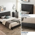 thumbnail image 6 of VISWILD Queen Size Upholstered Platform Bed Frame - Black PU, Easy Assembly, Wood Slat Support, No Box Spring, 500 LBS Capacity, 6 of 7