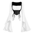 thumbnail image 3 of Bell Sleeve Tops for Women Corset Top Medieval Costume Halloween Cosplay Halloween Costumes for Women, Size XL, 3 of 4