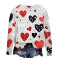 thumbnail image 2 of Cute Valentines Sweatshirts for Women, Heart Print Sweatshirts, Womens Long Sleeve Sweatshirts Casual Round Neck Pullover Tops Valentine's Day Long Sleeved Fashionable Printed Sweatshirt, 2 of 4